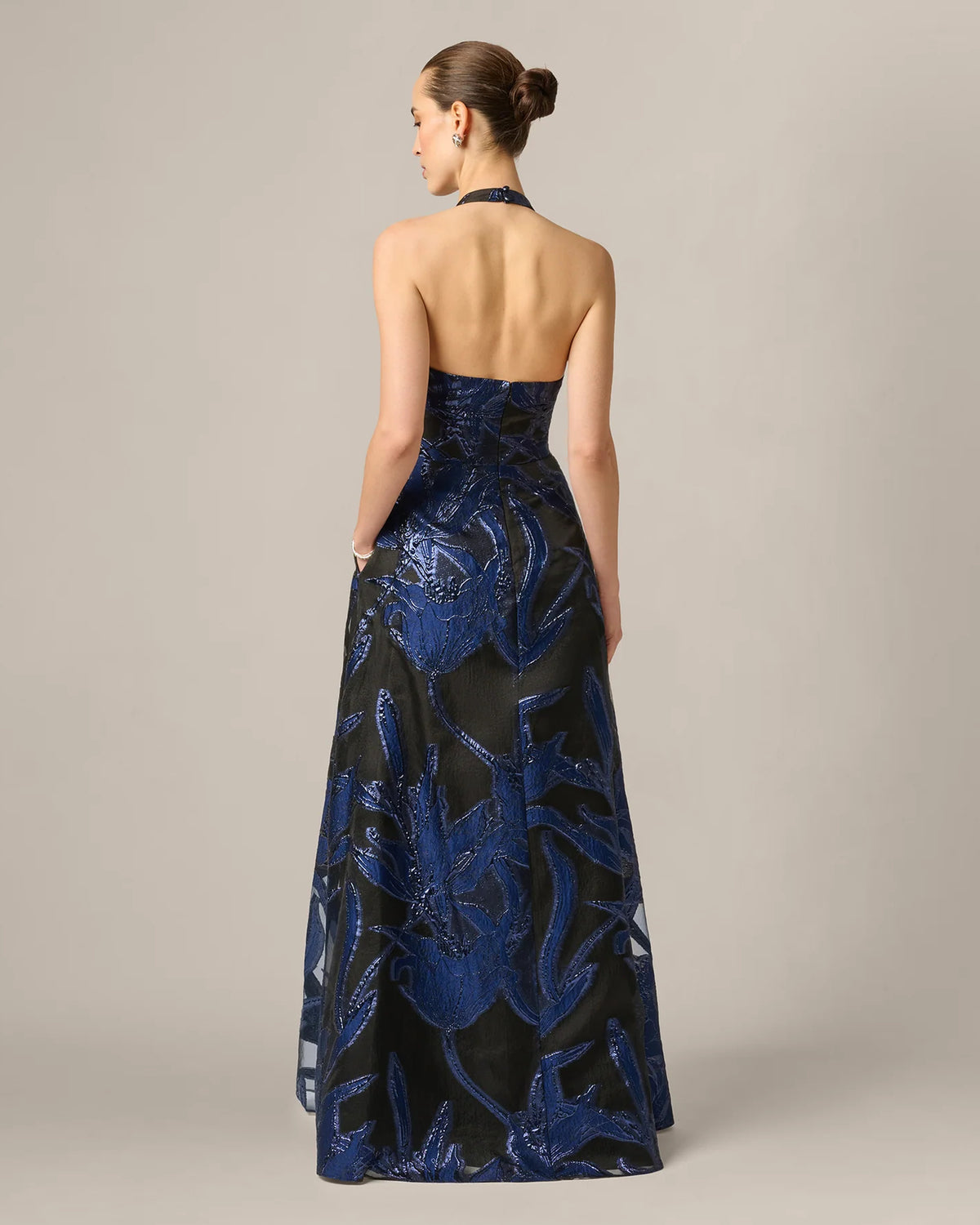 halter neck a-line maxi mother of the bride dress - image 5