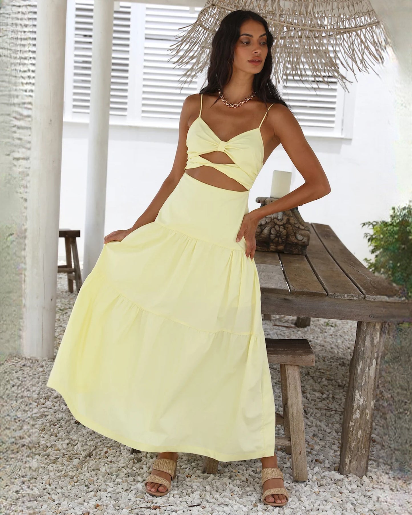 sleeveless chiffon a-line maxi bridesmaid dress - image 5