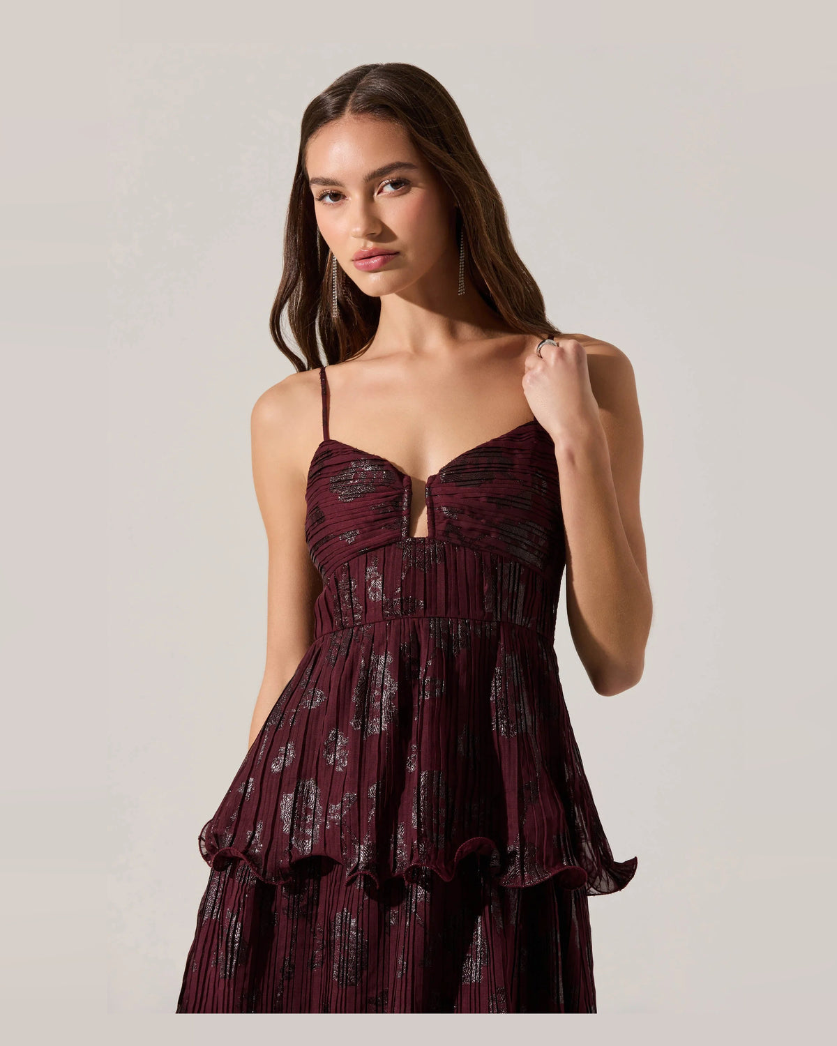 spaghetti strap a-line maxi formal dress - image 5