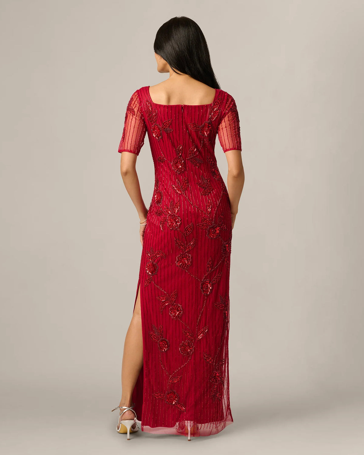 spaghetti strap sheath maxi mother of the bride dress - image 5