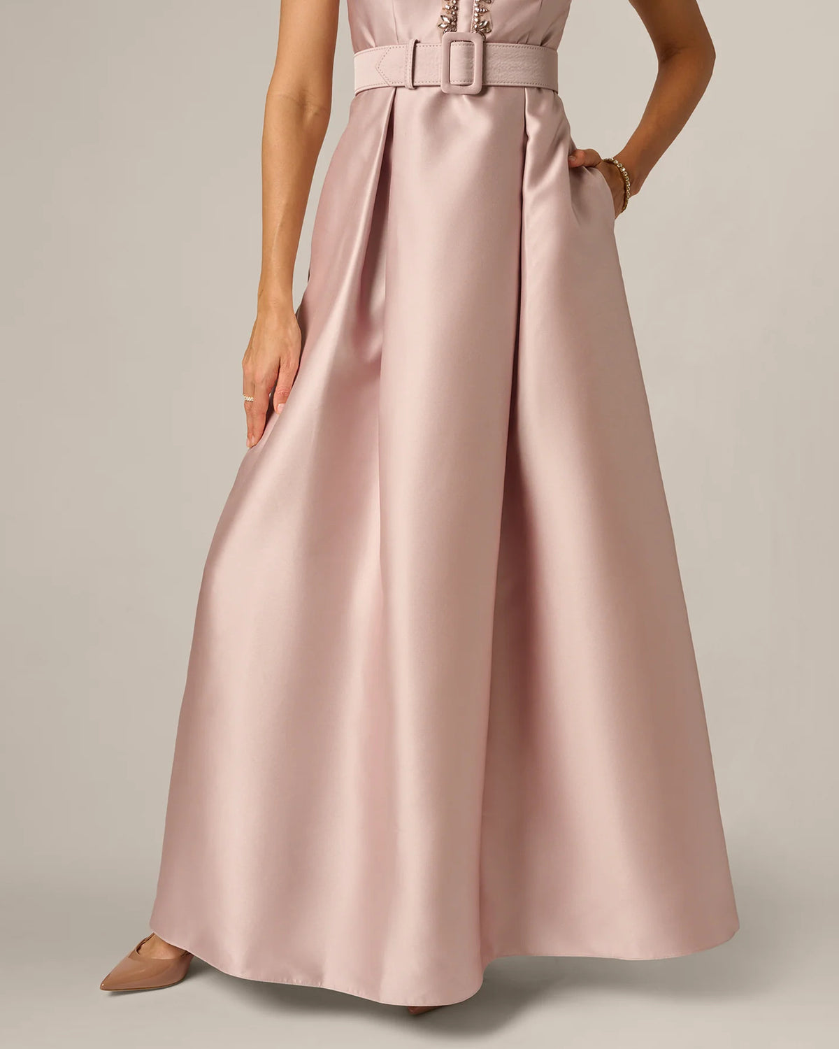 cap-sleeve a-line maxi mother of the bride dress - image 5
