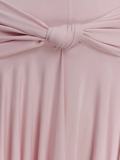 Pink midi formal dress, alternate view showing the skirt