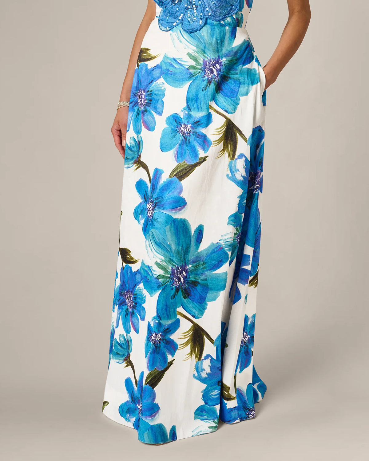 strapless a-line maxi mother of the bride dress - image 5
