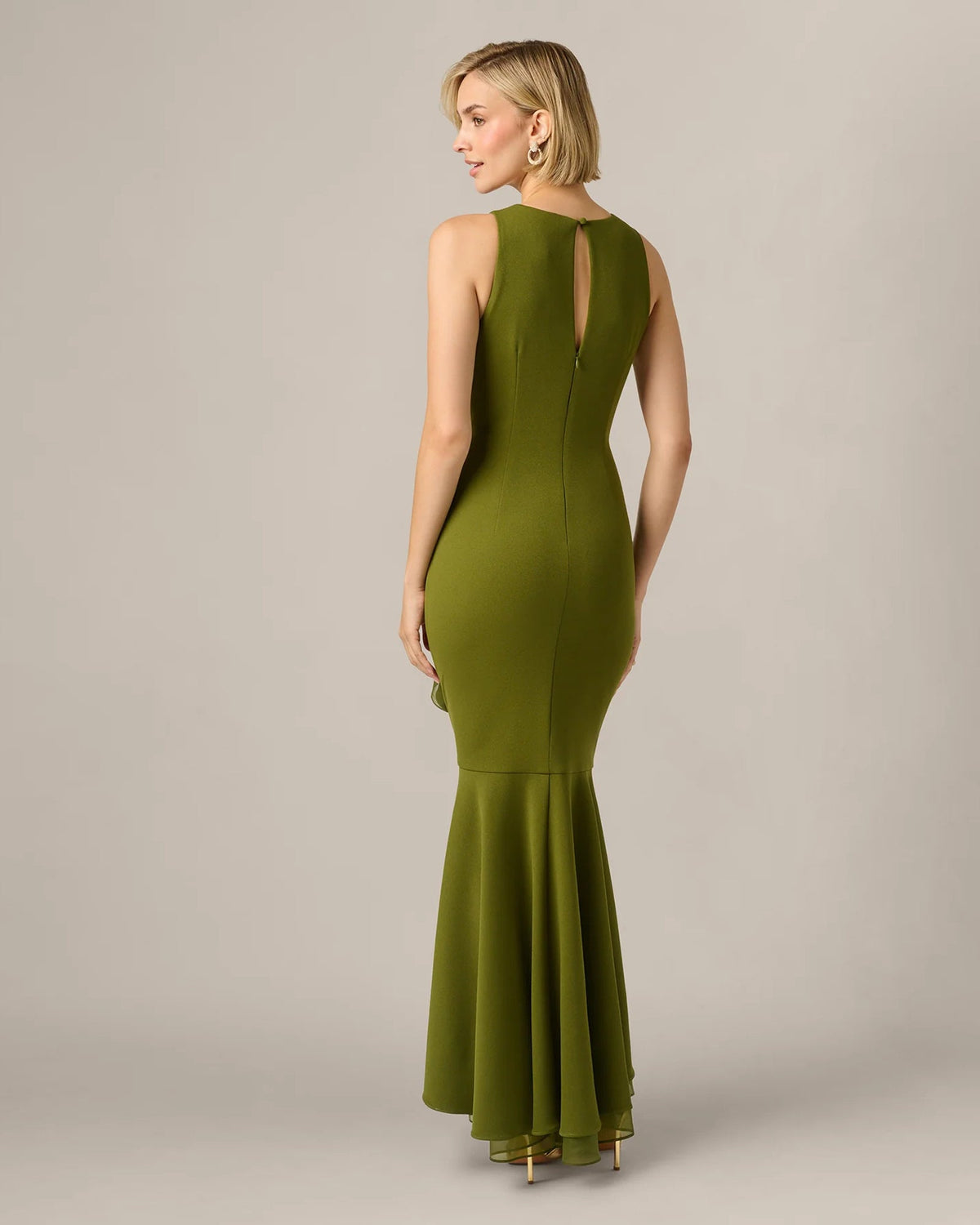 halter neck a-line maxi mother of the bride dress - image 5