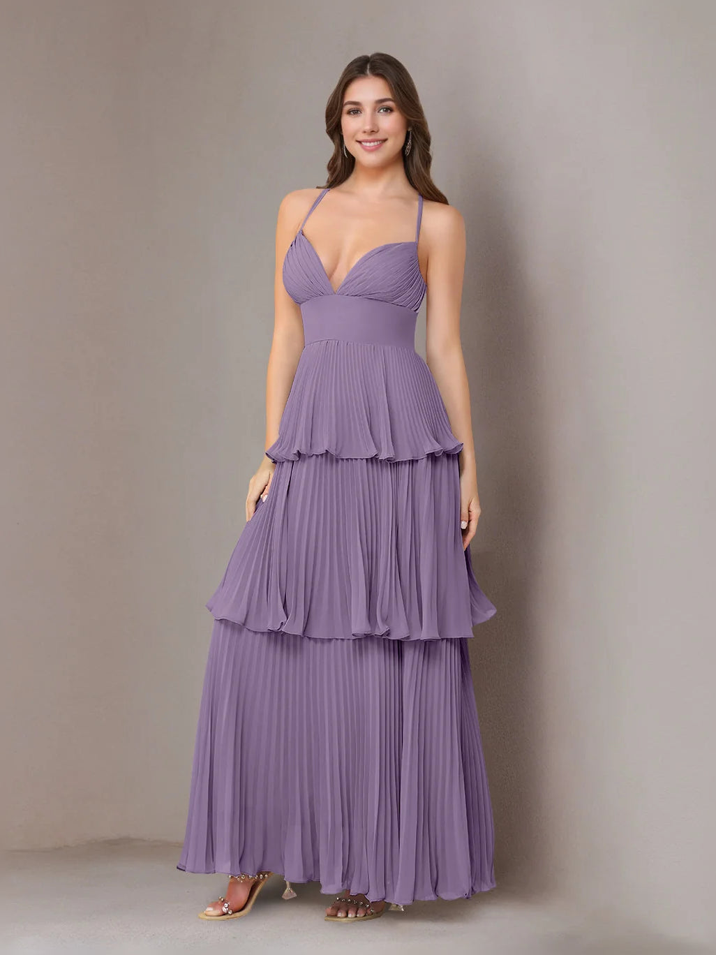 Tahiti maxi bridesmaid dress, alternate view showing the skirt and hem