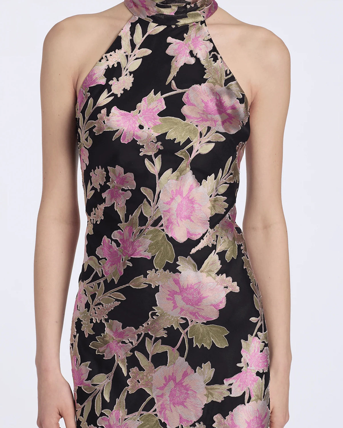 halter neck column maxi prom dress - image 5