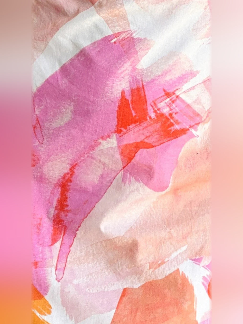 Pink Print mini homecoming dress, alternate view showing the skirt and hem