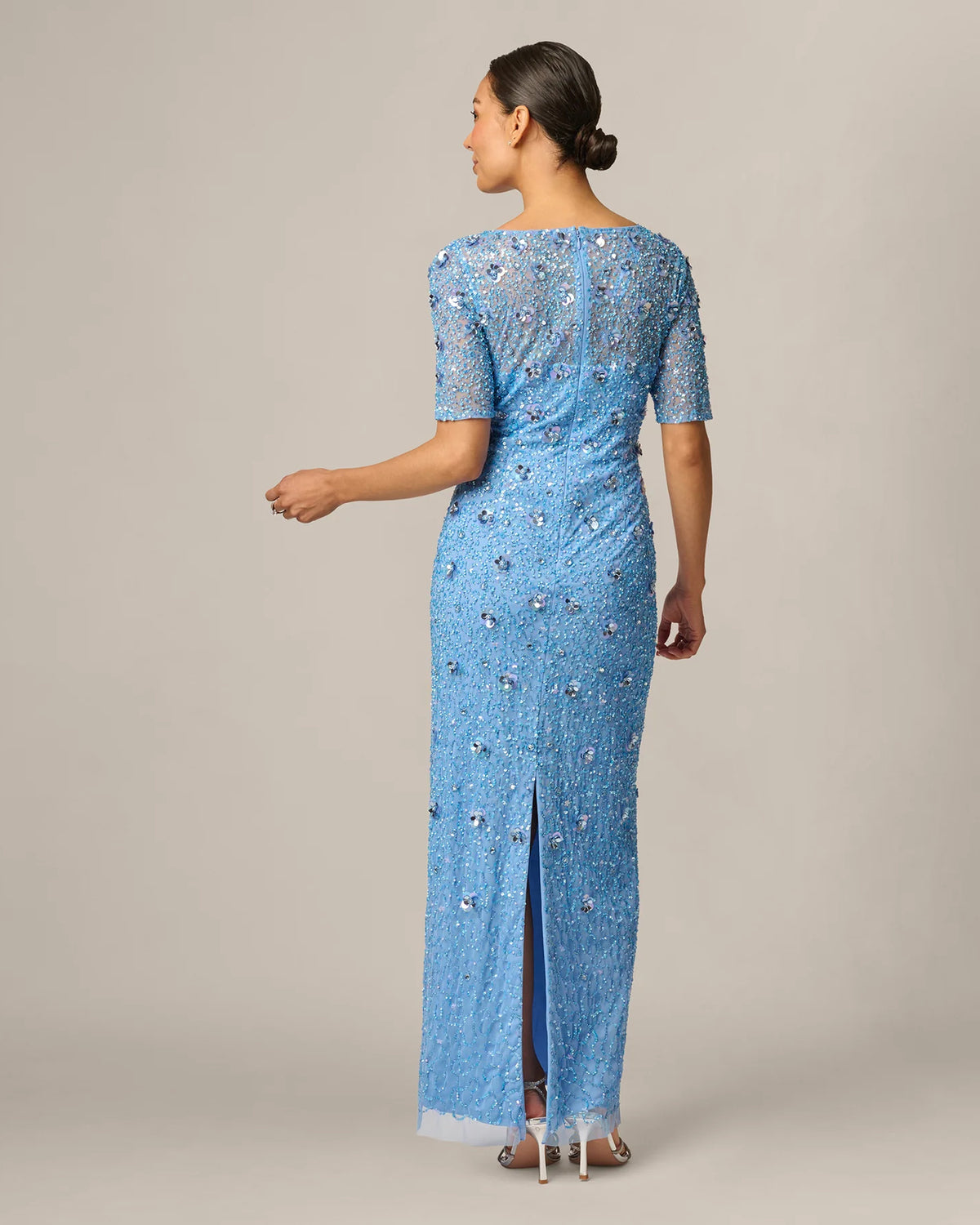 spaghetti strap a-line maxi mother of the bride dress - image 5