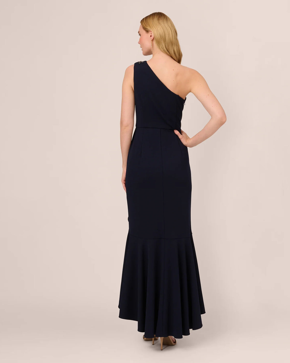 one-shoulder a-line maxi mother of the bride dress - image 5