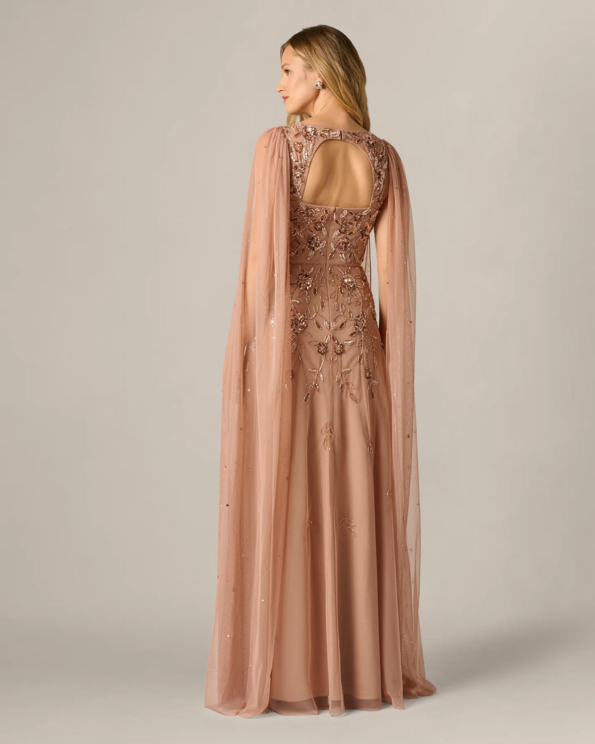 spaghetti strap a-line maxi mother of the bride dress - image 5