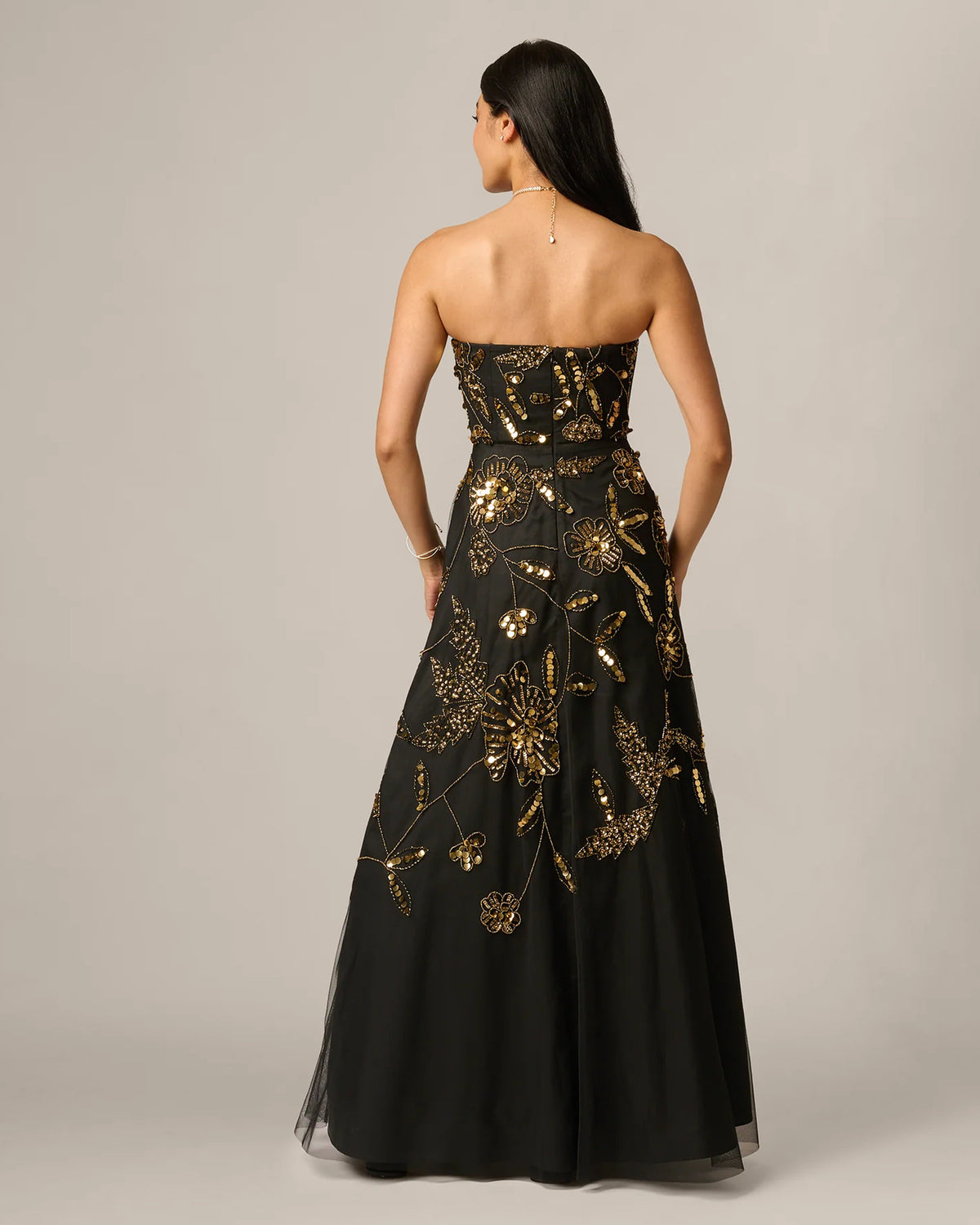 strapless a-line maxi mother of the bride dress - image 5