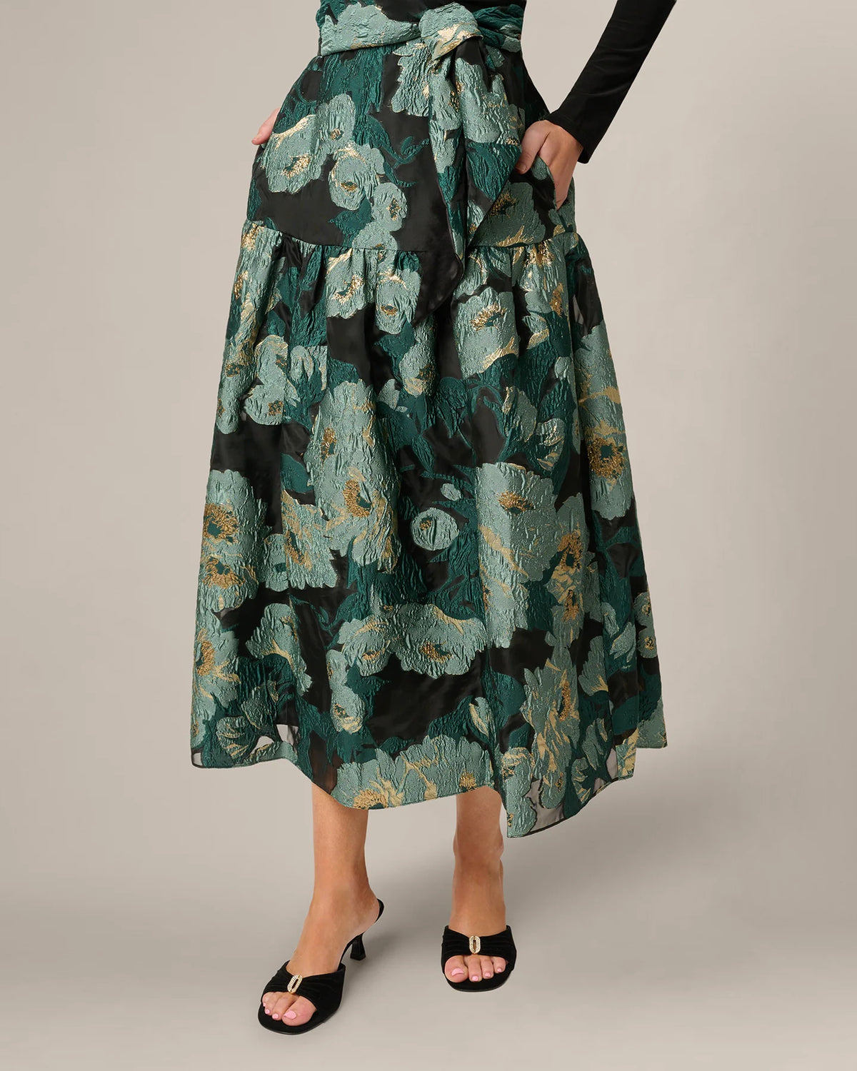 spaghetti strap a-line maxi mother of the bride dress - image 5