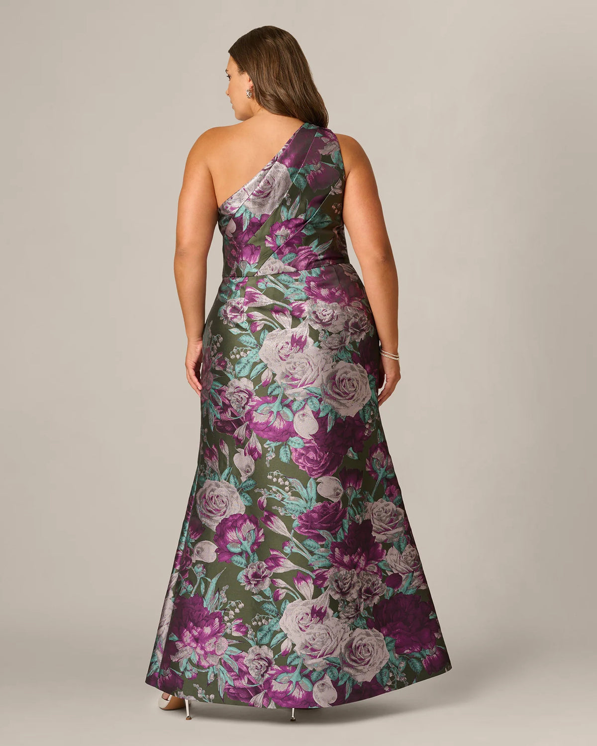 one-shoulder mermaid maxi mother of the bride dress - image 5