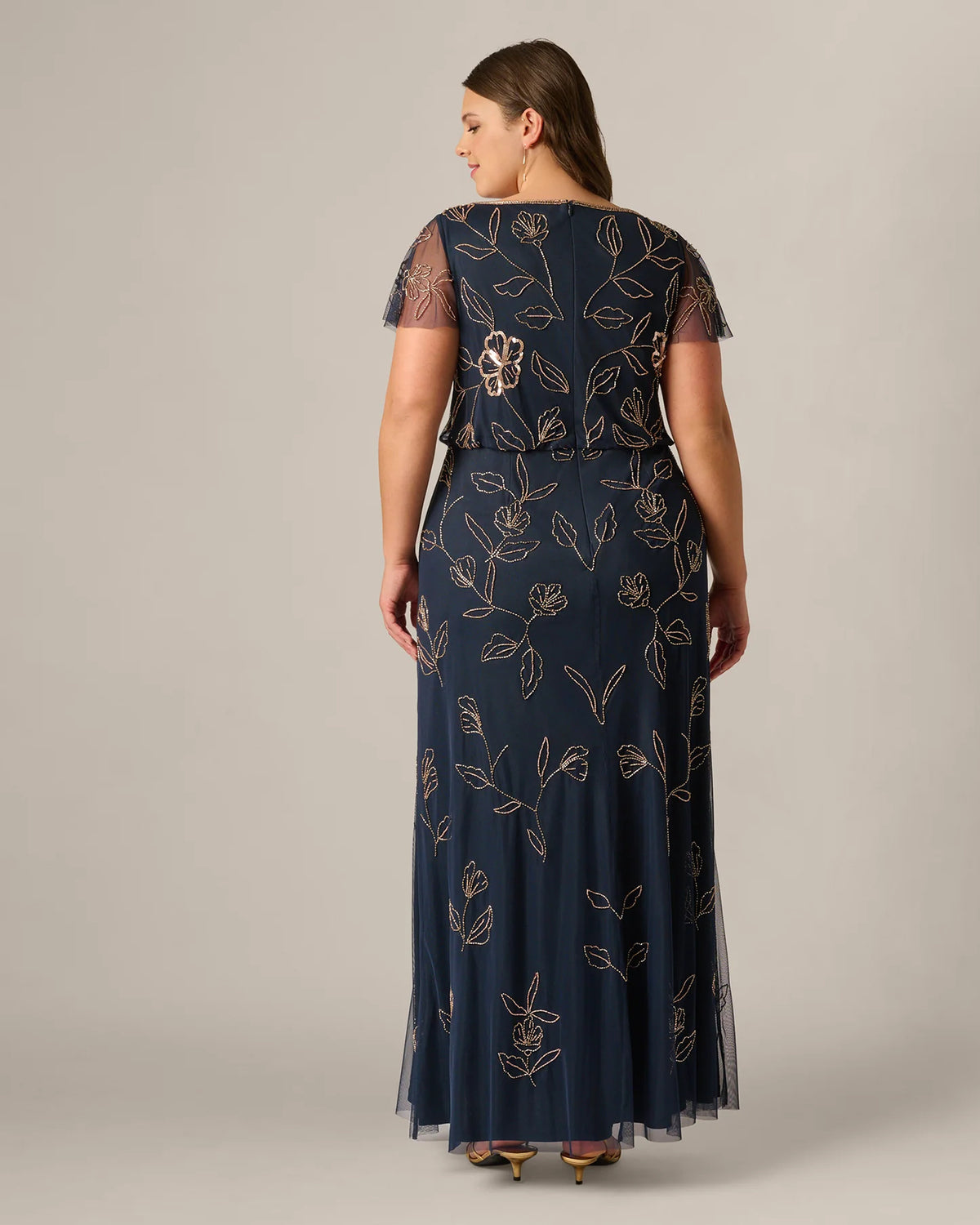 flutter-sleeve a-line maxi mother of the bride dress - image 5