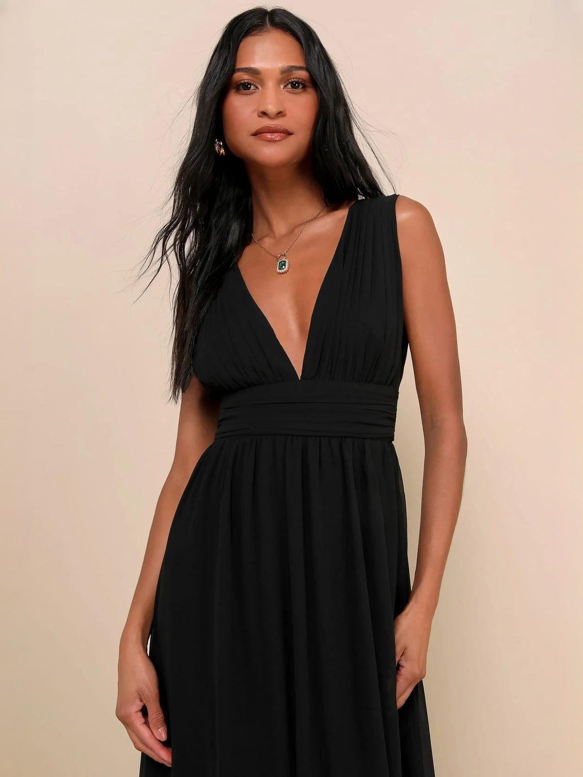Light Pink maxi bridesmaid dress, alternate view showing the skirt and hem