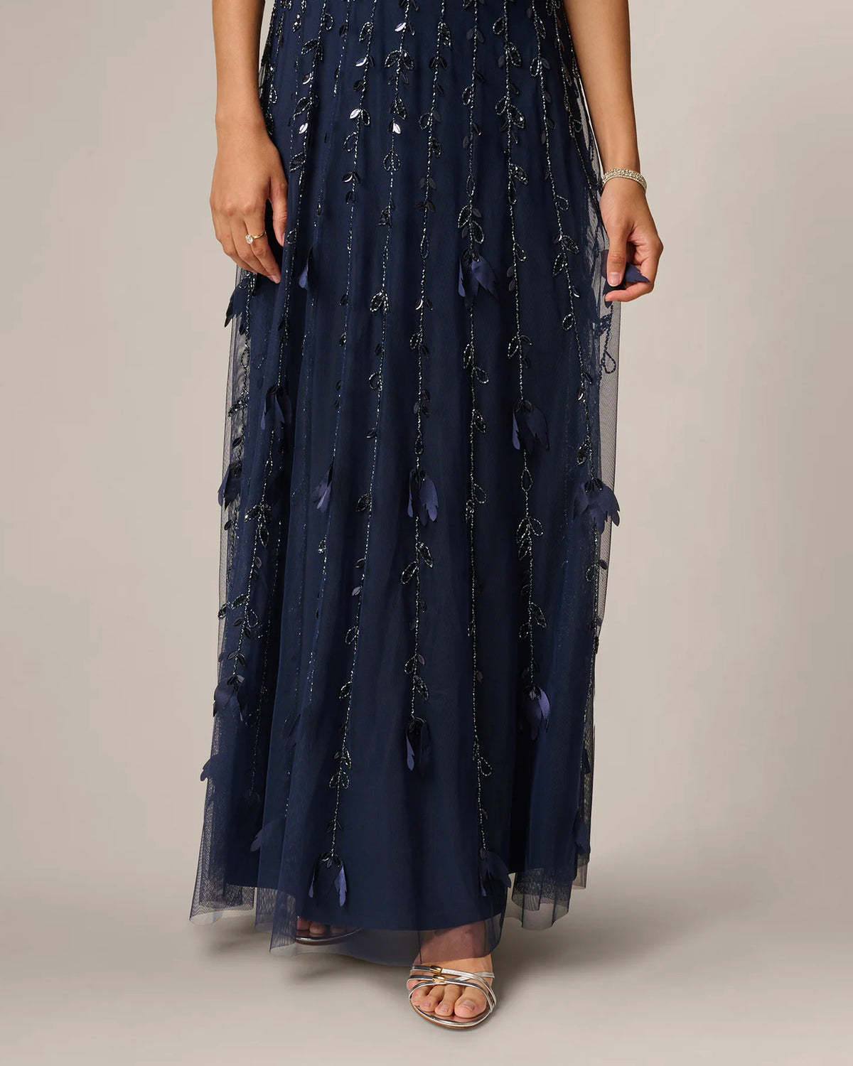 spaghetti strap a-line maxi mother of the bride dress - image 5