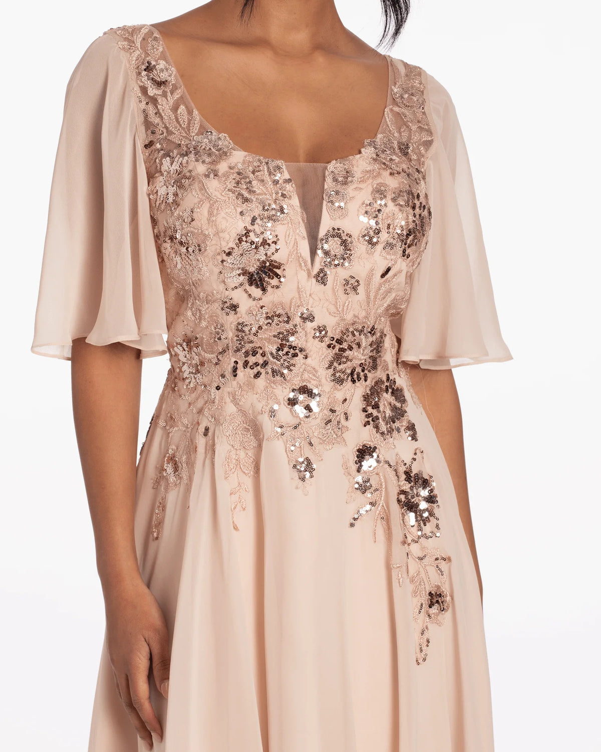 scoop neck a-line maxi prom dress - image 5