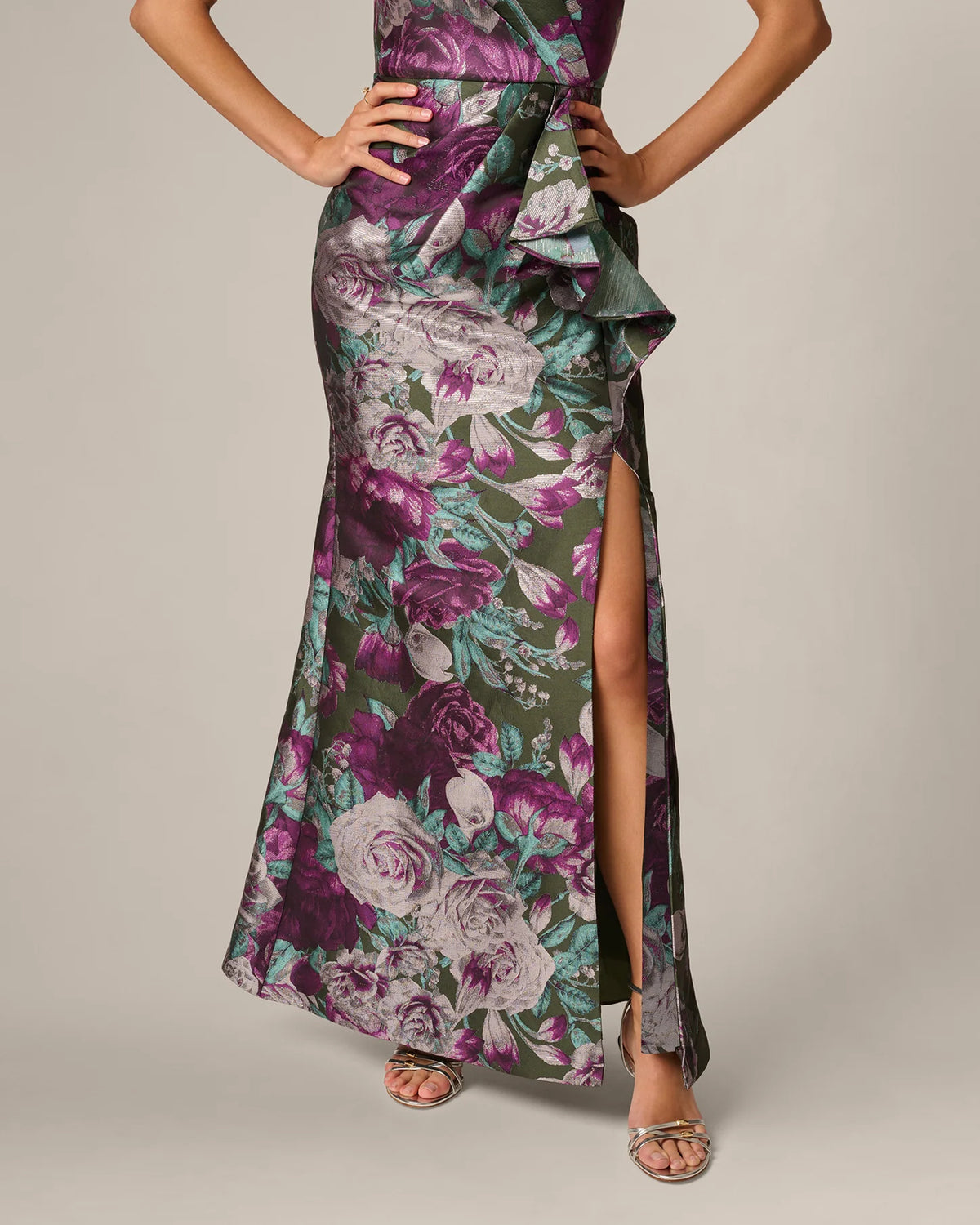 one-shoulder mermaid maxi mother of the bride dress - image 5