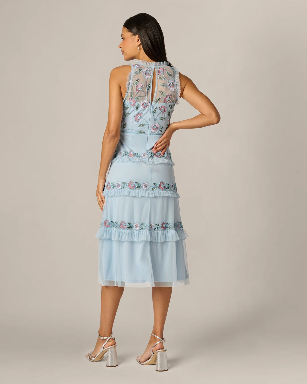 sleeveless a-line midi mother of the bride dress - image 5