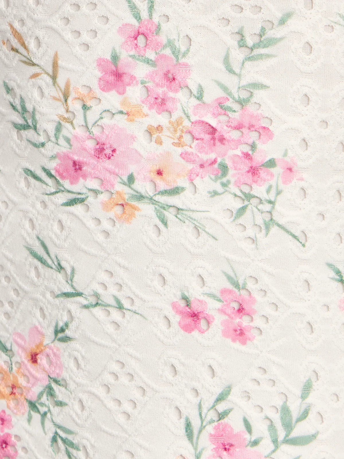 Ivory bodycon midi formal dress with floral print, alternate view showing the skirt
