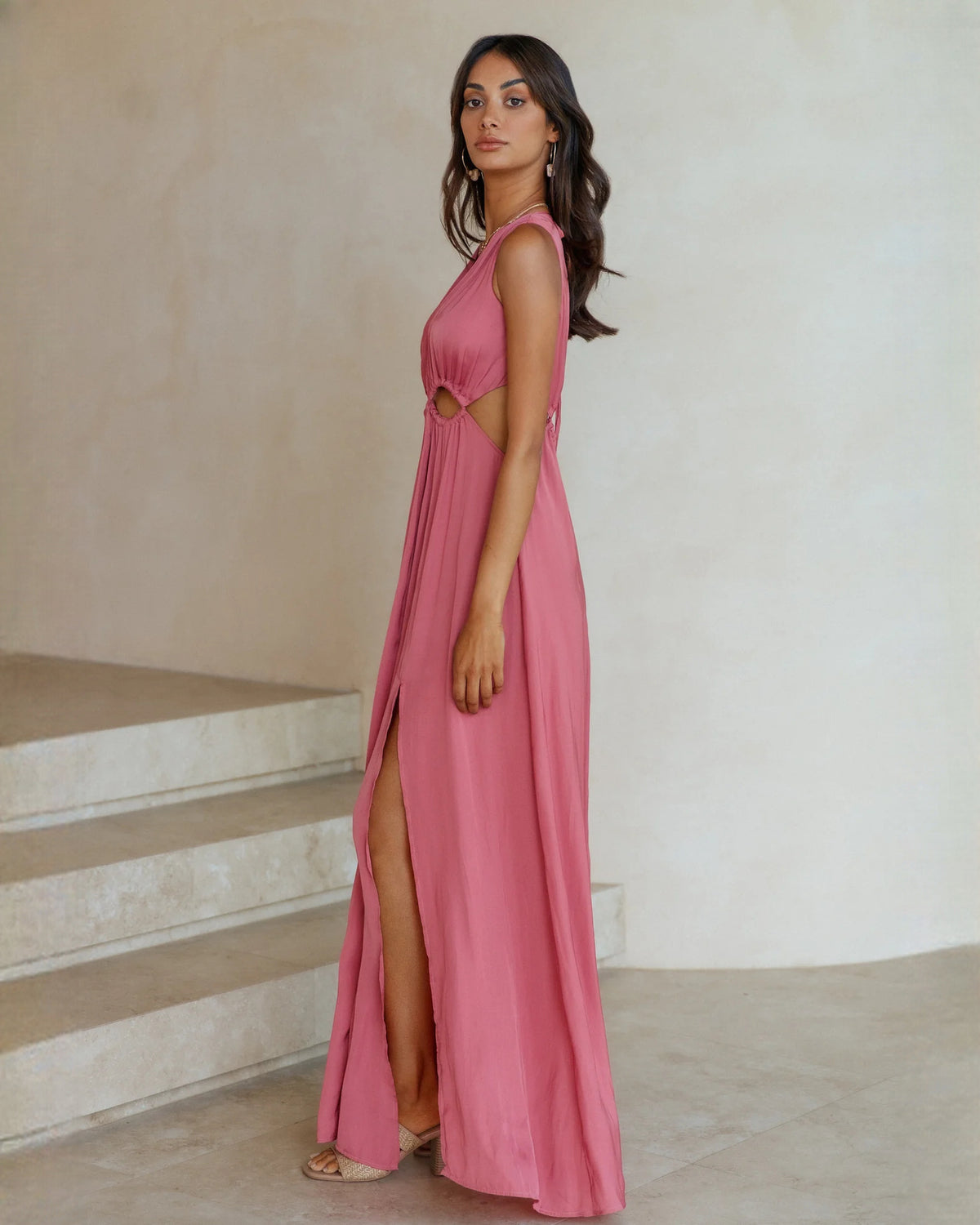 sleeveless chiffon a-line maxi bridesmaid dress - image 5