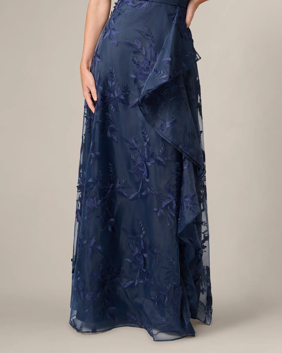 one-shoulder a-line maxi mother of the bride dress - image 5