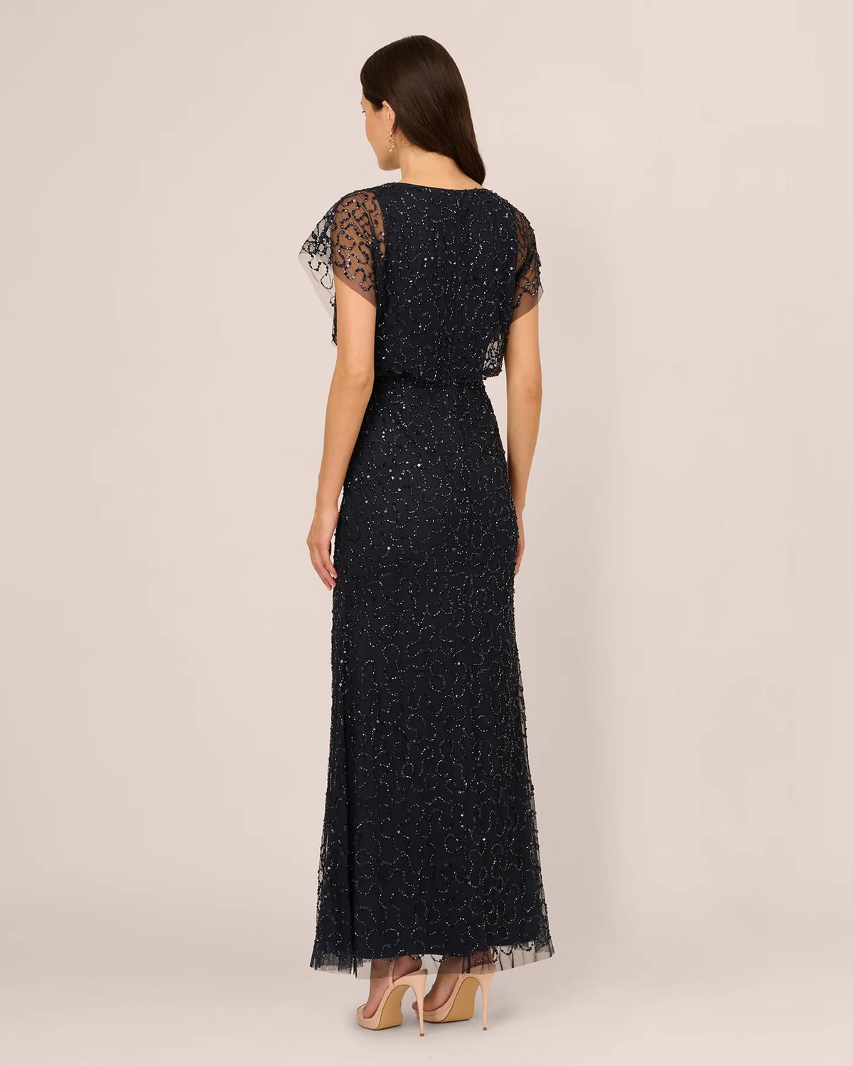 short-sleeve a-line maxi mother of the bride dress - image 5