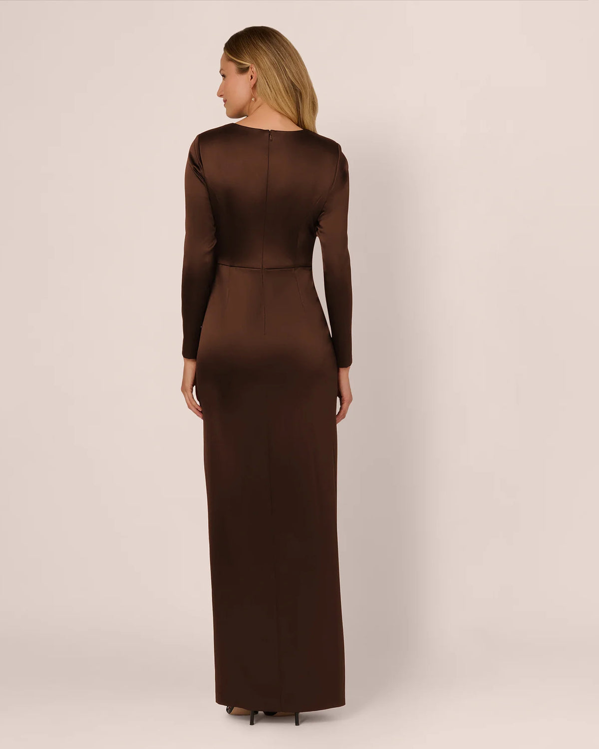 long-sleeve a-line maxi mother of the bride dress - image 5