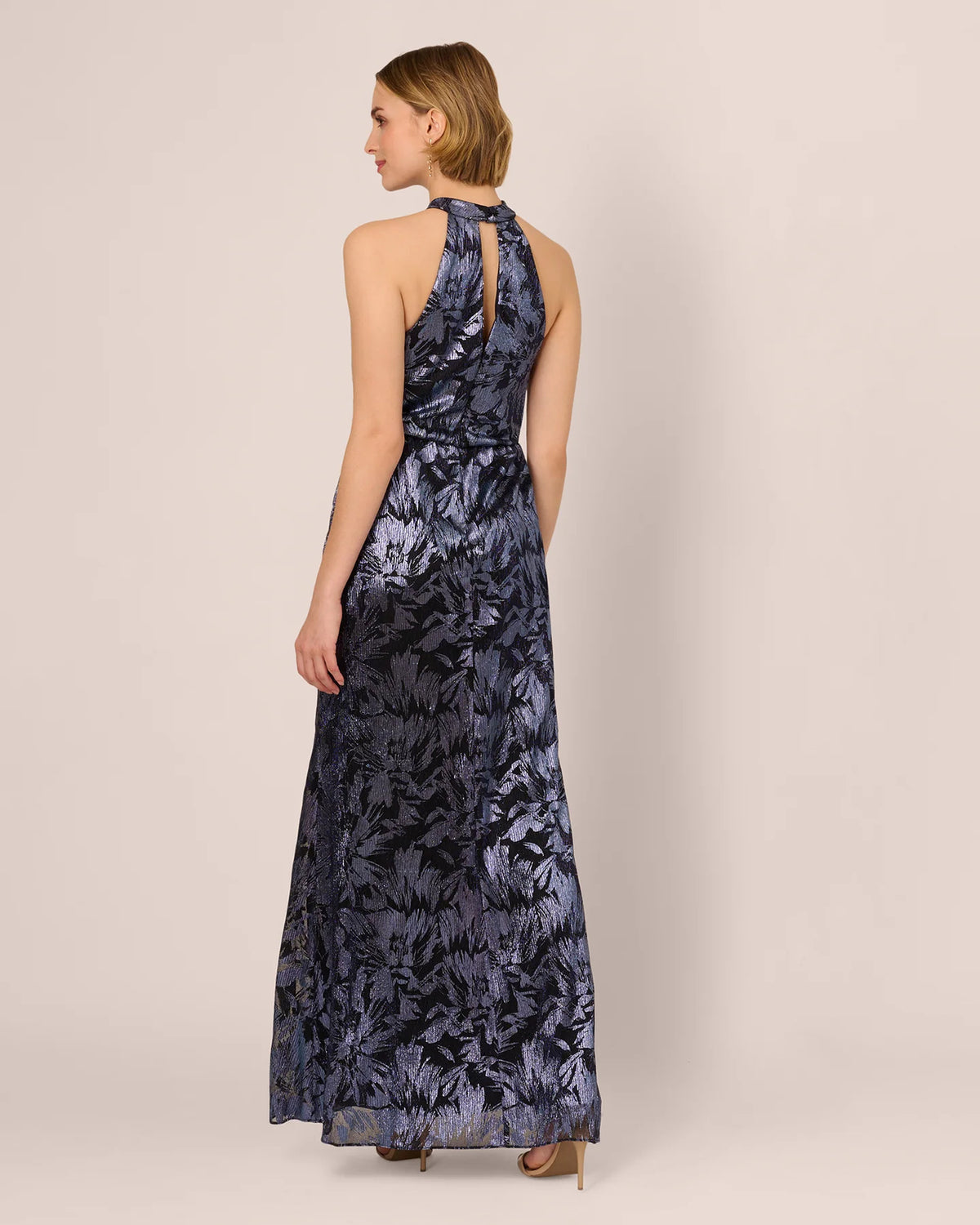 halter neck a-line maxi mother of the bride dress - image 5