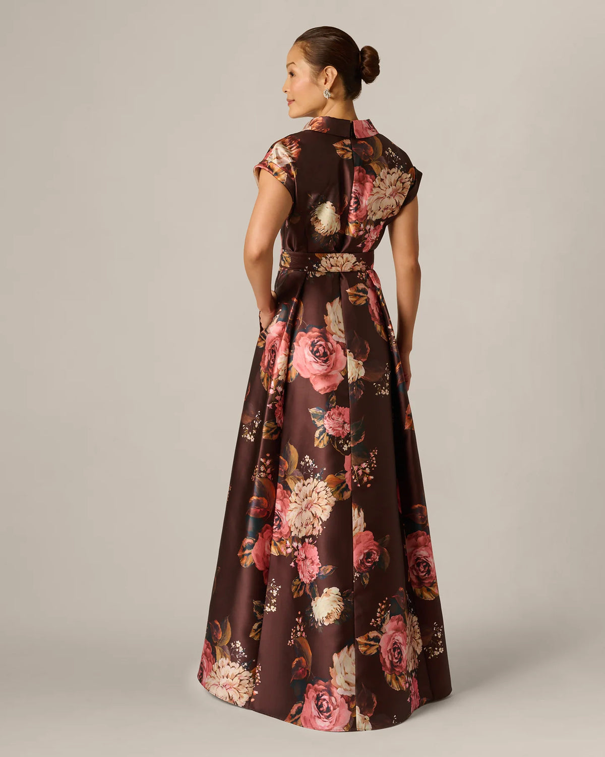 short-sleeve a-line maxi mother of the bride dress - image 5