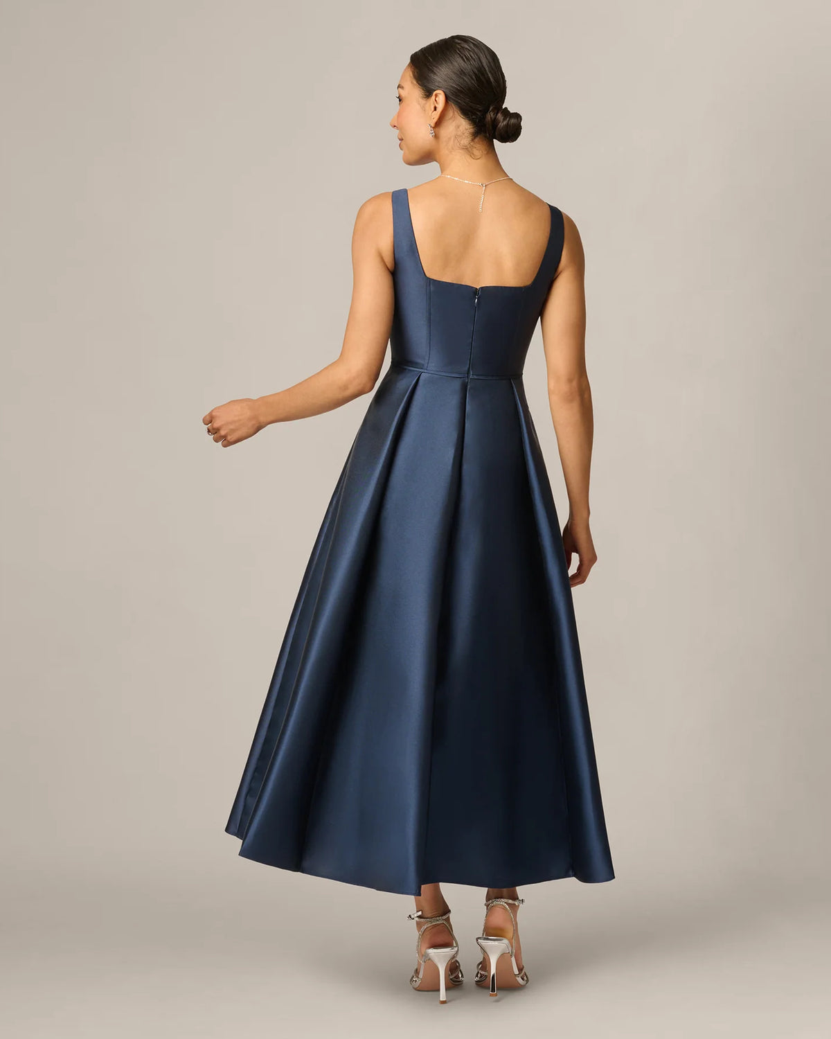 square neck a-line midi mother of the bride dress - image 5