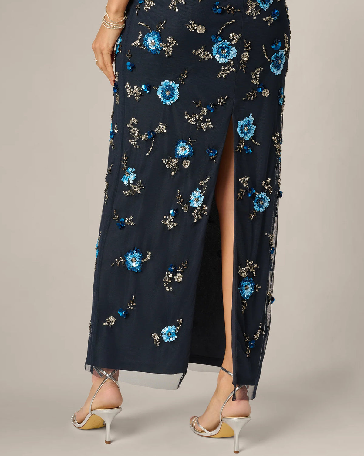 flutter-sleeve sheath maxi mother of the bride dress - image 5