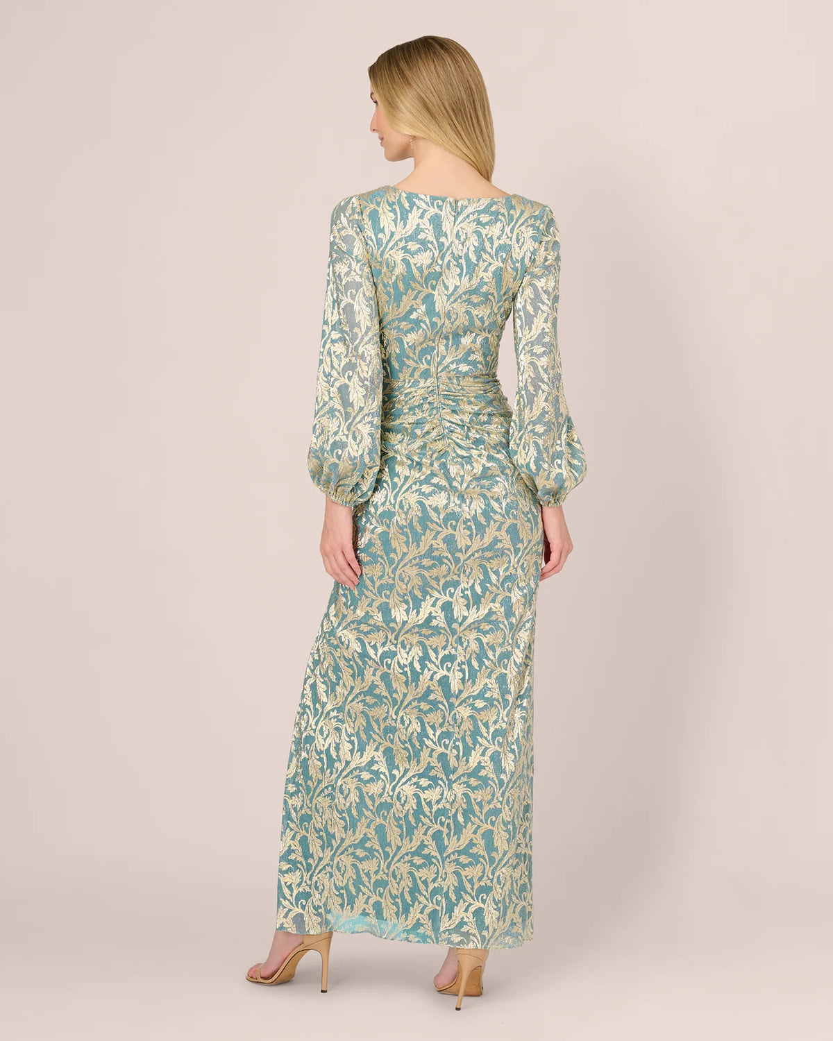 long-sleeve a-line maxi mother of the bride dress - image 5