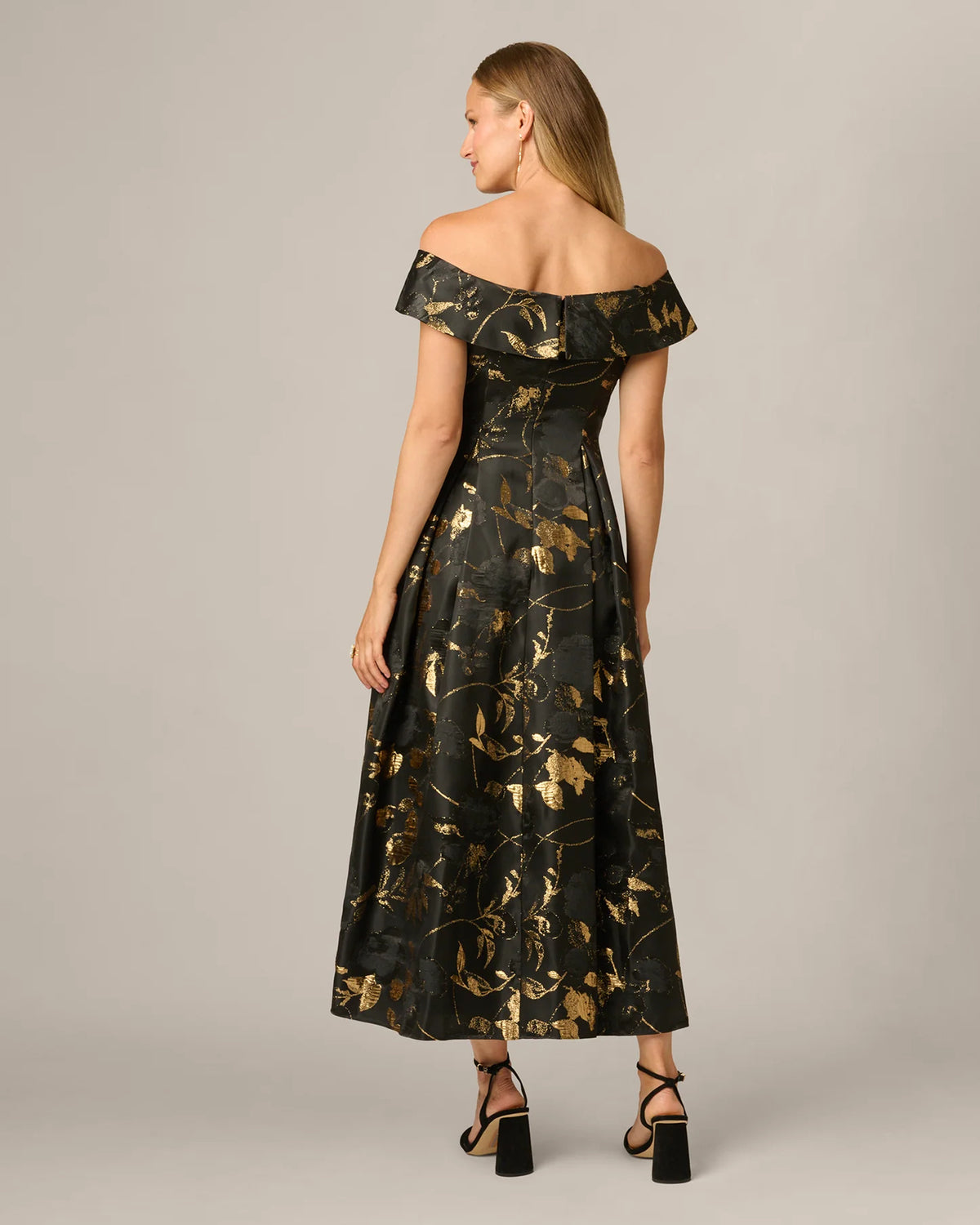 off-shoulder a-line midi mother of the bride dress - image 5