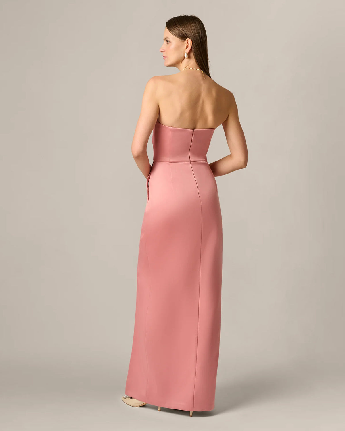 strapless a-line maxi mother of the bride dress - image 5