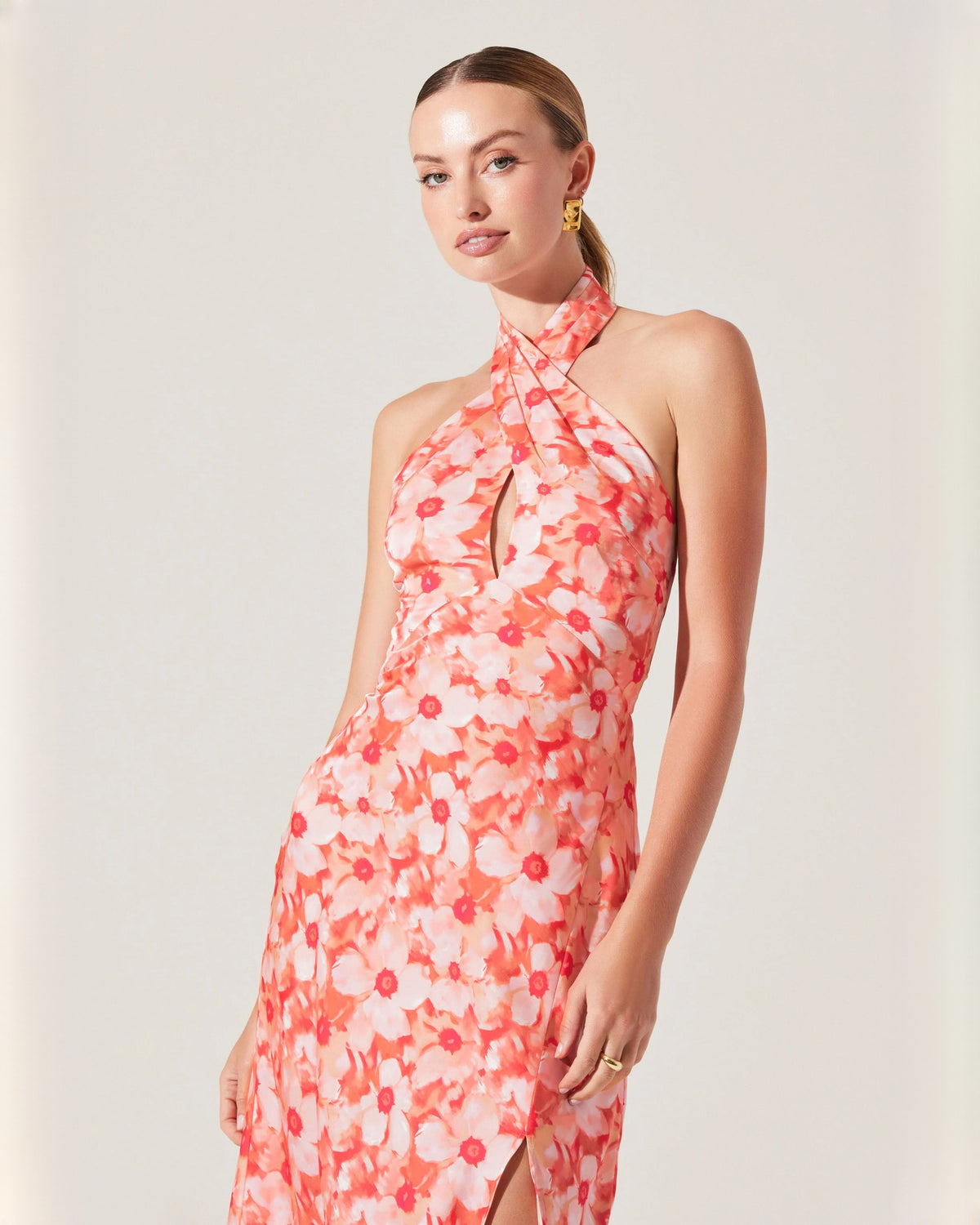 halter neck chiffon a-line maxi bridesmaid dress - image 5