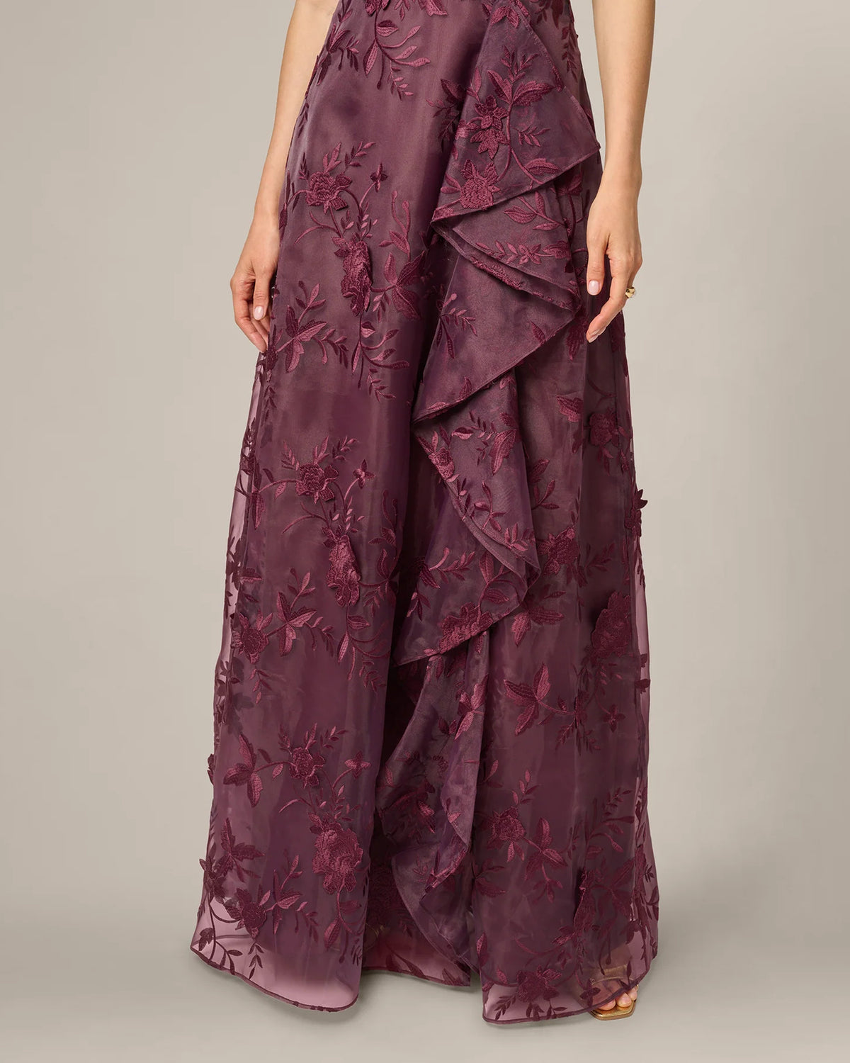 one-shoulder a-line maxi mother of the bride dress - image 5