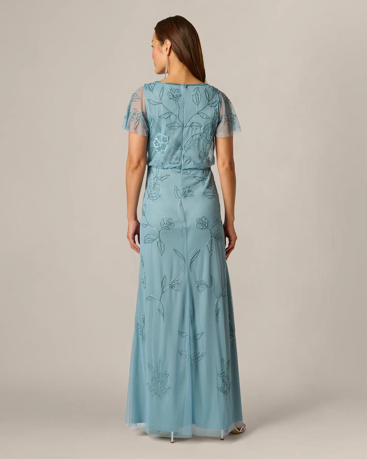 flutter-sleeve a-line maxi mother of the bride dress - image 5