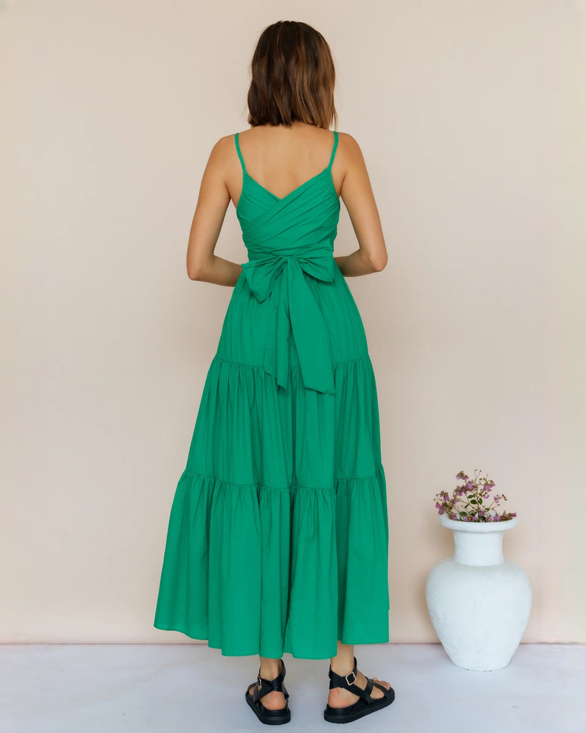 sleeveless chiffon a-line maxi bridesmaid dress - image 5