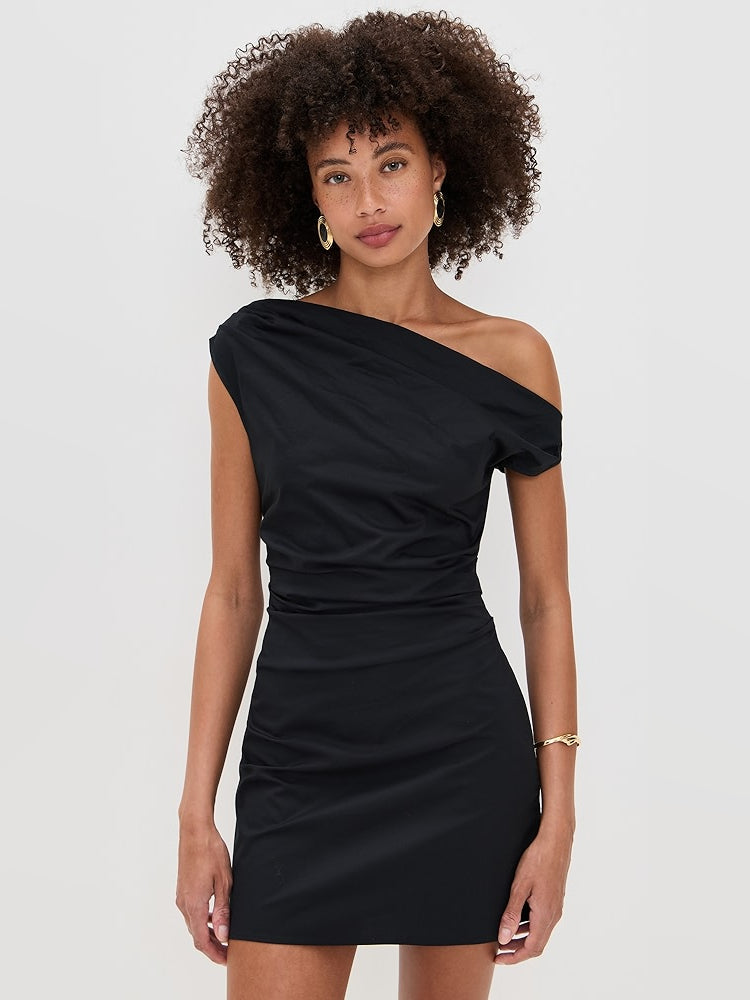 Orange mini homecoming dress, alternate view showing the skirt and hem