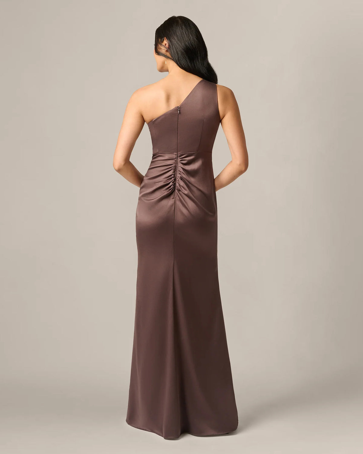one-shoulder a-line maxi mother of the bride dress - image 5