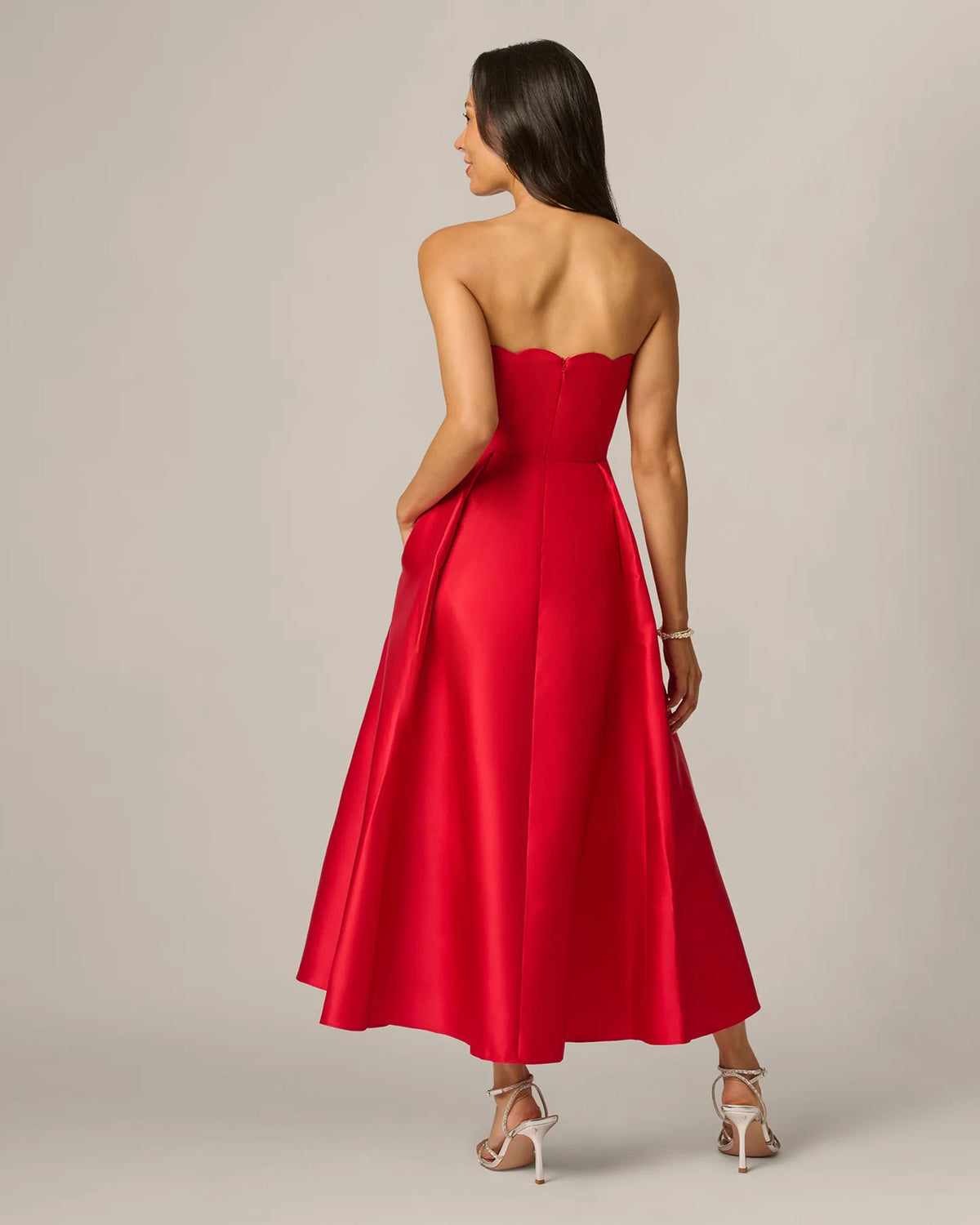 strapless fit-and-flare maxi mother of the bride dress - image 5