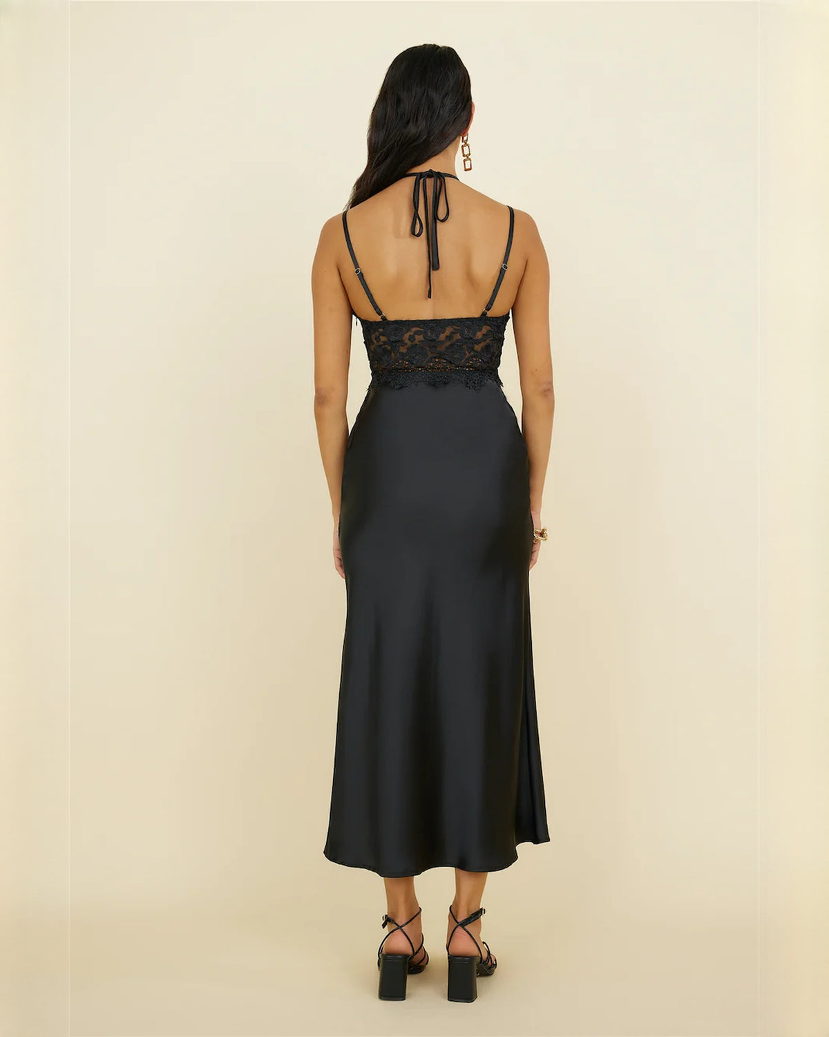 sleeveless satin a-line maxi bridesmaid dress - image 5