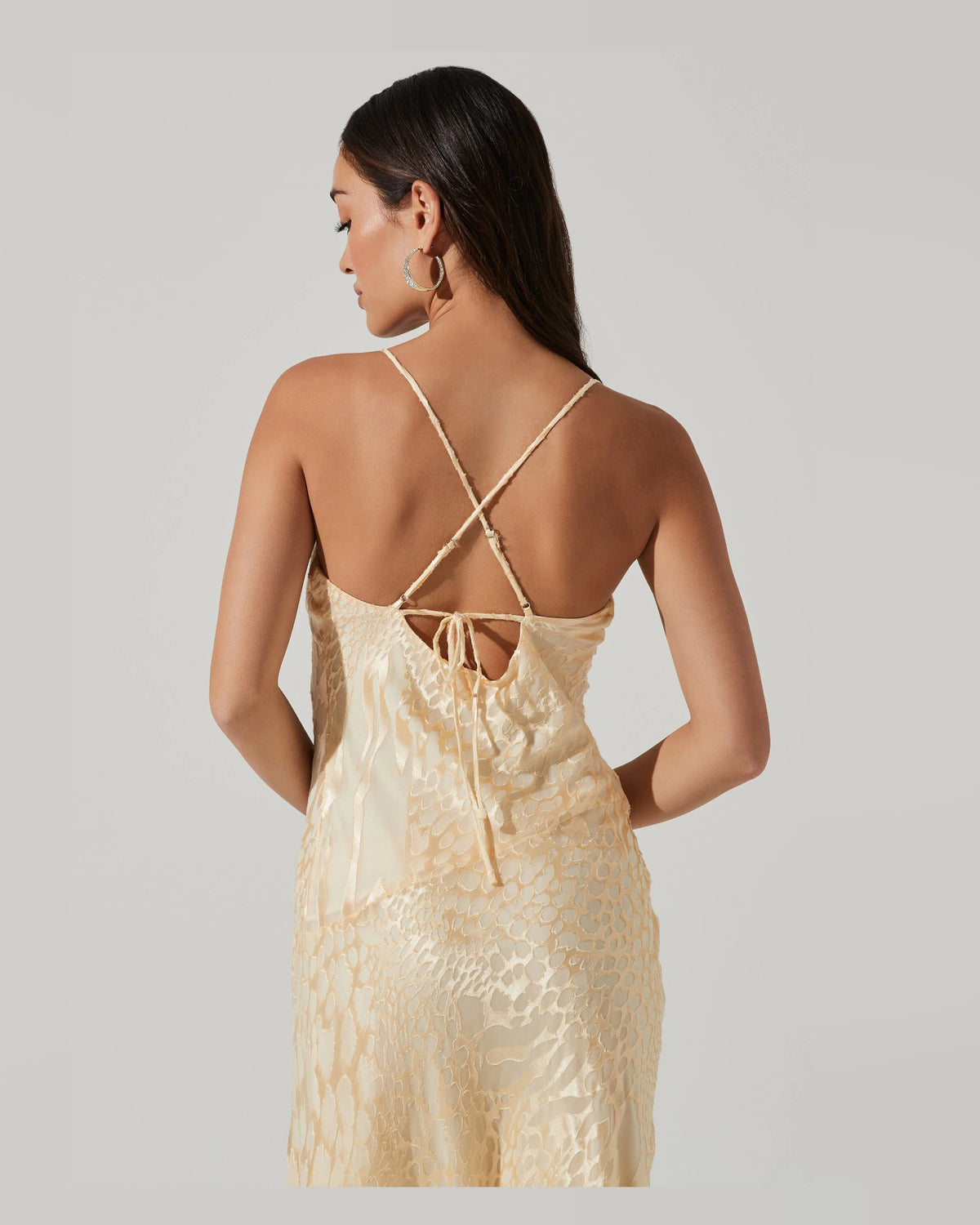 spaghetti strap a-line midi formal dress - image 5