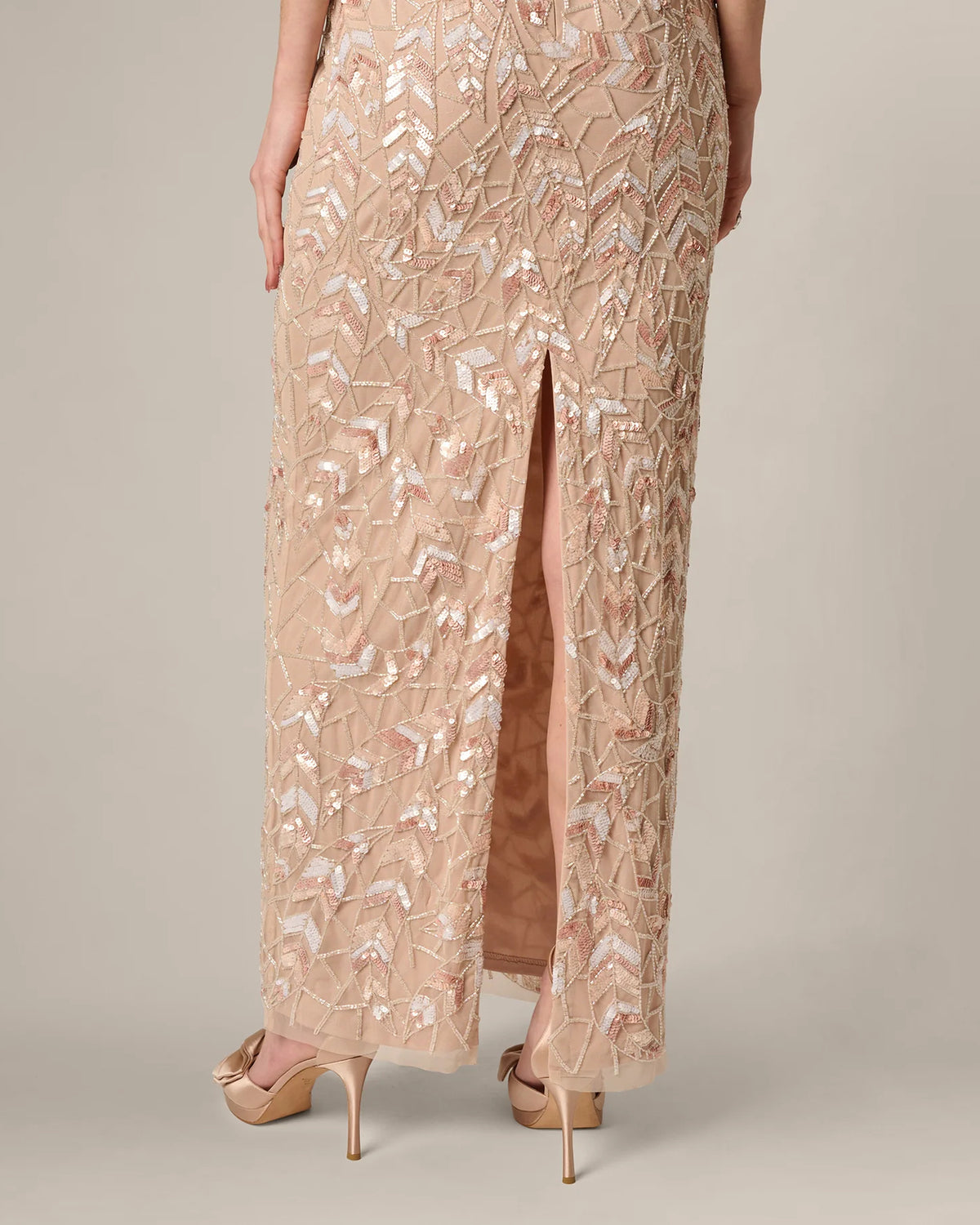 halter neck a-line maxi mother of the bride dress - image 5