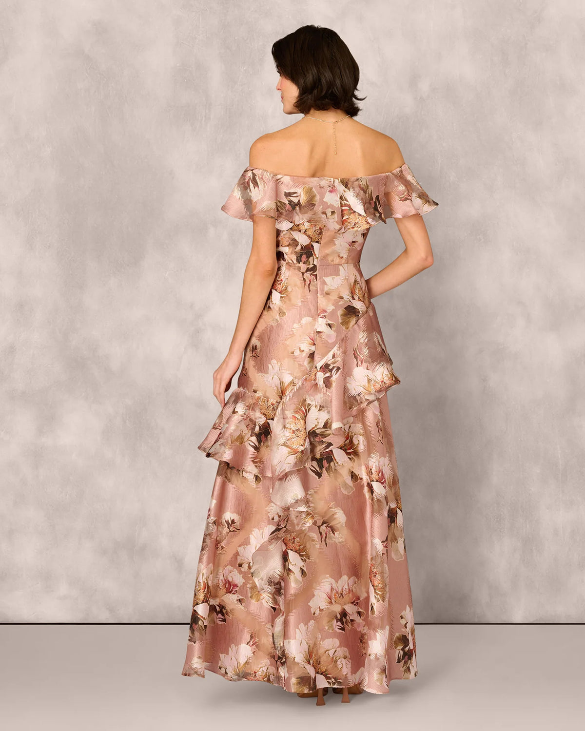 off-shoulder a-line maxi mother of the bride dress - image 5
