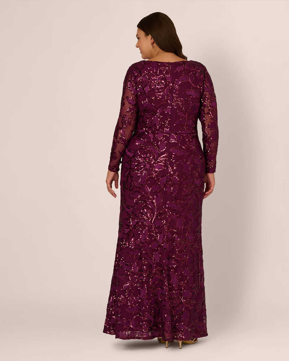 long-sleeve mermaid maxi mother of the bride dress - image 5