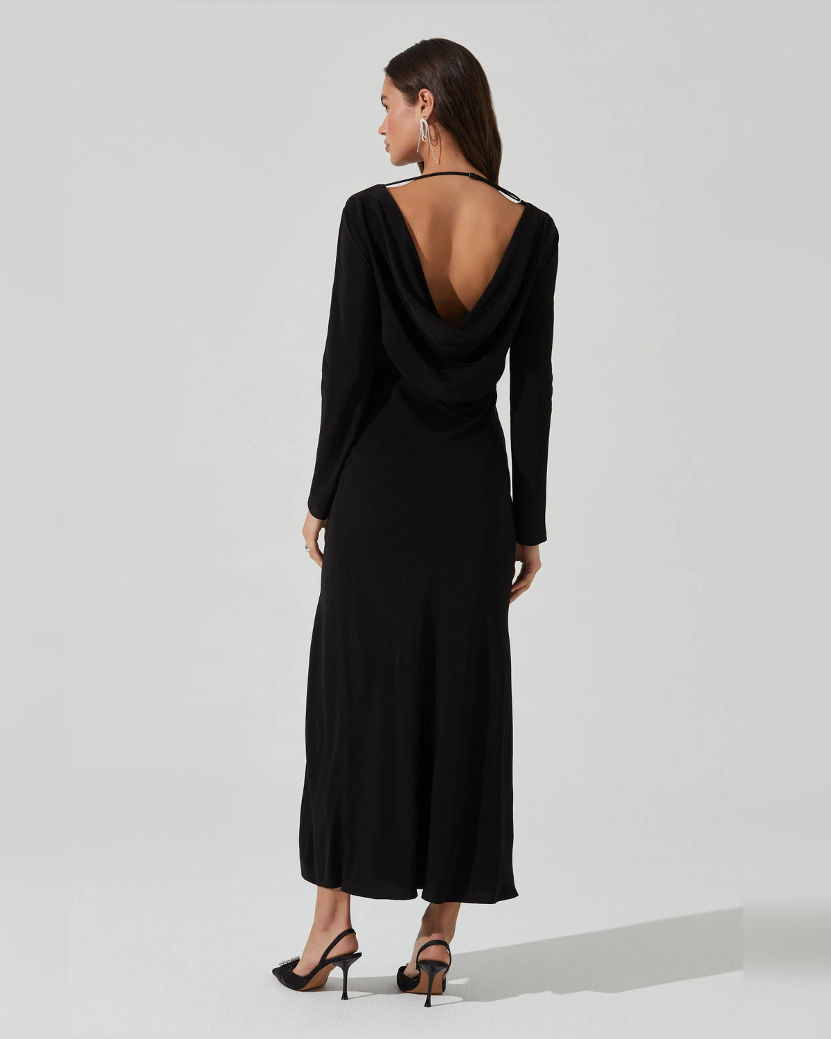 cowl neck a-line maxi formal dress - image 5