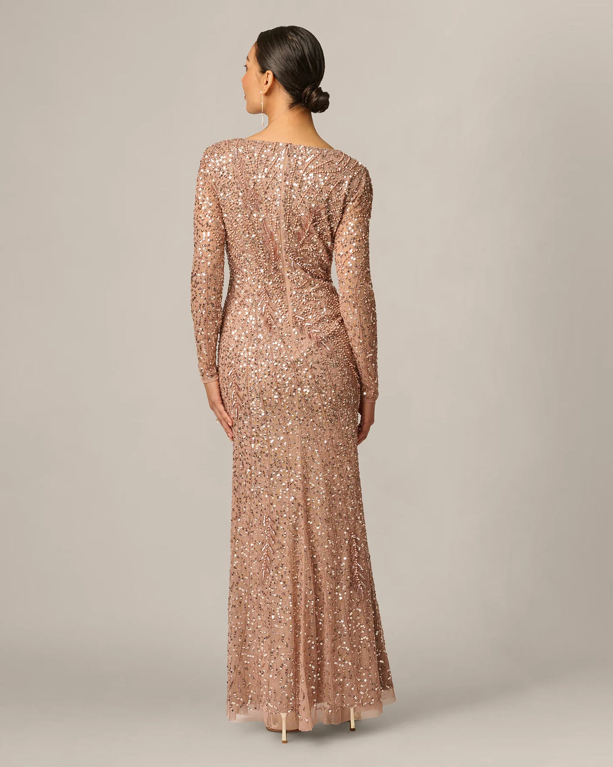 long-sleeve a-line maxi mother of the bride dress - image 5