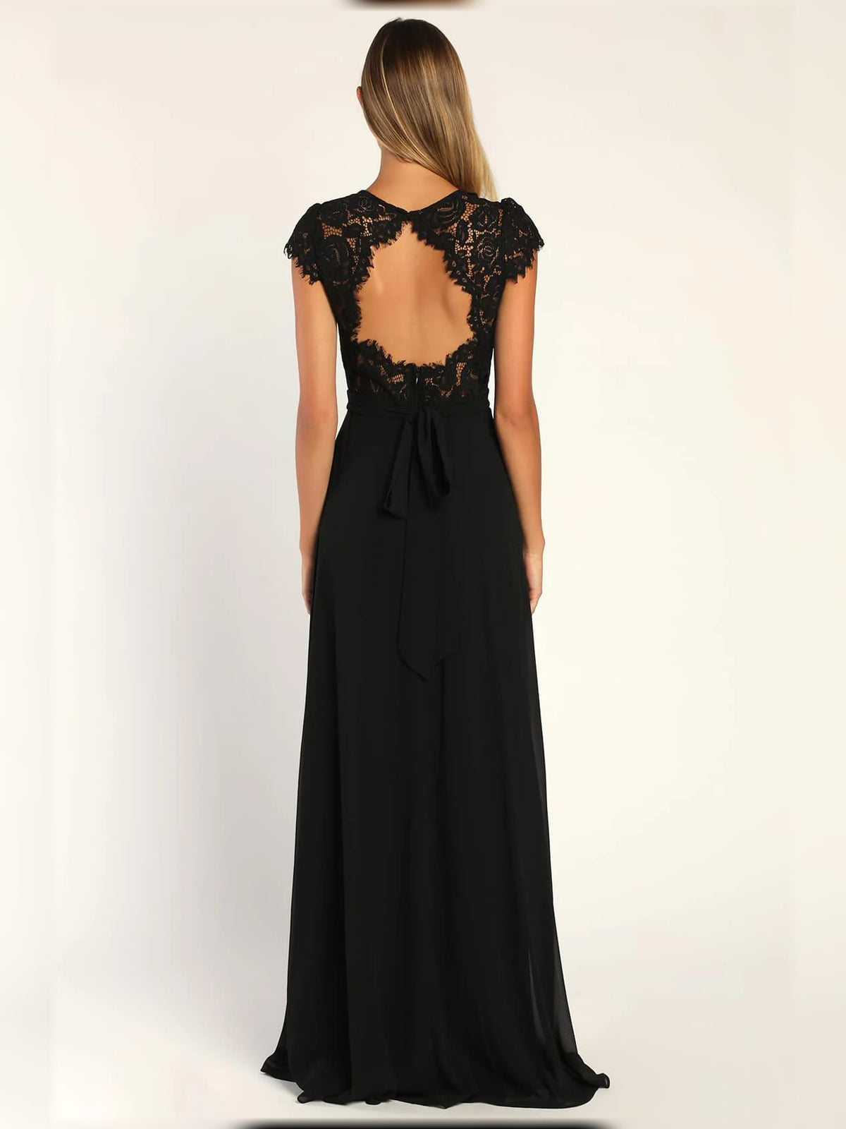 Blush Pink maxi bridesmaid dress, alternate view showing the skirt and hem